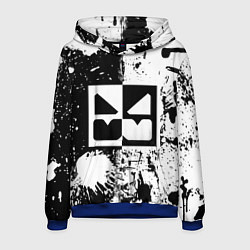 Толстовка-худи мужская GEOMETRY DASH BLACK & WHITE SMILE, цвет: 3D-синий