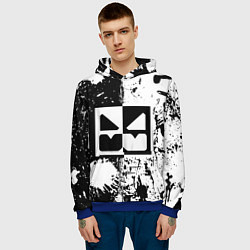 Толстовка-худи мужская GEOMETRY DASH BLACK & WHITE SMILE, цвет: 3D-синий — фото 2