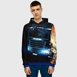 Толстовка-худи мужская SCANIA Дальнобой 2022, цвет: 3D-синий — фото 2