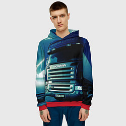 Толстовка-худи мужская SCANIA Дальнобой 2022, цвет: 3D-красный — фото 2