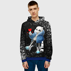 Толстовка-худи мужская НОВОГОДНИЙ САНС UNDERTALE НОВЫЙ ГОД, цвет: 3D-синий — фото 2