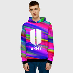 Толстовка-худи мужская BTS ARMY RAIBOW, цвет: 3D-черный — фото 2