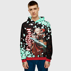 Толстовка-худи мужская КАДЗУХА ГЕНШИН ИМПАКТ САКУРА, цвет: 3D-красный — фото 2