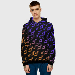 Толстовка-худи мужская JOJOS BIZARRE ADVENTURE PATTERN, цвет: 3D-черный — фото 2