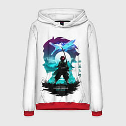 Толстовка-худи мужская Танджиро Камадо Клинок рассекающий демонов, цвет: 3D-красный