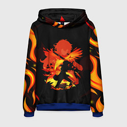 Толстовка-худи мужская DILUC FIRE GENSHIN IMPACT НА СПИНЕ, цвет: 3D-синий