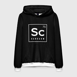 Толстовка-худи мужская SC - SARCASM 75 САРКАЗМ, цвет: 3D-белый