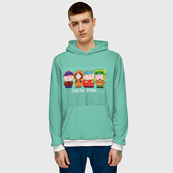 Толстовка-худи мужская South Park - Южный парк Кенни, Кайл, Эрик и Стэн, цвет: 3D-белый — фото 2