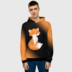 Толстовка-худи мужская FOX - Градиент, цвет: 3D-черный — фото 2