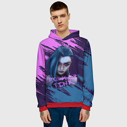 Толстовка-худи мужская ARCANE League Of Legends JINX, цвет: 3D-красный — фото 2
