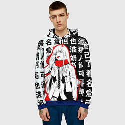 Толстовка-худи мужская ZERO TWO с чупачупсом на Иероглифах Любимый во фра, цвет: 3D-синий — фото 2