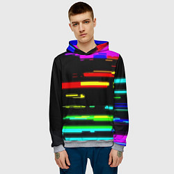 Толстовка-худи мужская Color fashion glitch, цвет: 3D-меланж — фото 2