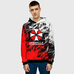 Толстовка-худи мужская Umbrella Corporation Fire, цвет: 3D-черный — фото 2