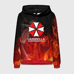 Толстовка-худи мужская Umbrella Corporation пламя, цвет: 3D-красный