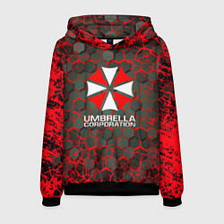 Толстовка-худи мужская Umbrella Corporation соты, цвет: 3D-черный