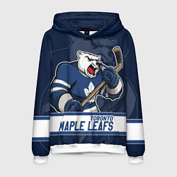 Толстовка-худи мужская Торонто Мейпл Лифс, Toronto Maple Leafs Маскот, цвет: 3D-белый