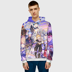 Толстовка-худи мужская Genshin Impact - Арка Инадзумы, цвет: 3D-белый — фото 2