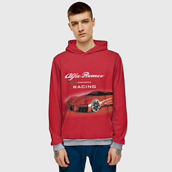 Толстовка-худи мужская Alfa Romeo - red dream!, цвет: 3D-меланж — фото 2