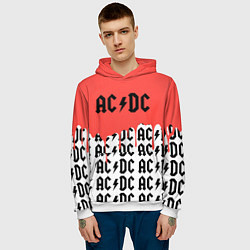 Толстовка-худи мужская Ac dc rock, цвет: 3D-белый — фото 2