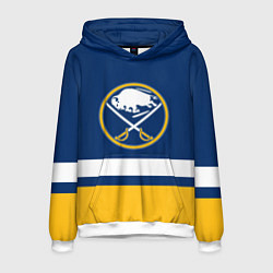 Толстовка-худи мужская Buffalo Sabres, Баффало Сейберз, цвет: 3D-белый