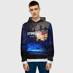 Толстовка-худи мужская Dyng Light 2: Stay Human - Приближается ночь, цвет: 3D-белый — фото 2