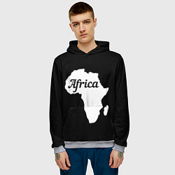 Толстовка-худи мужская Африка на чёрном, цвет: 3D-меланж — фото 2