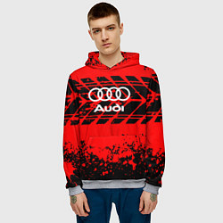 Толстовка-худи мужская Audi шины, цвет: 3D-меланж — фото 2
