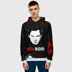 Толстовка-худи мужская Декстер Новая Кровь Dexter New Blood, цвет: 3D-белый — фото 2