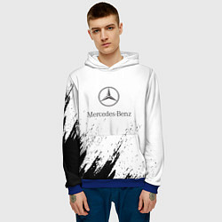 Толстовка-худи мужская Mercedes-Benz - White texture, цвет: 3D-синий — фото 2