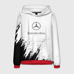 Толстовка-худи мужская Mercedes-Benz - White texture, цвет: 3D-красный