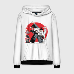 Толстовка-худи мужская Айкидо Aikido, цвет: 3D-черный