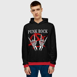 Толстовка-худи мужская Punk Rock Панки Хой, цвет: 3D-красный — фото 2
