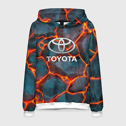 Толстовка-худи мужская Toyota Вулкан из плит, цвет: 3D-белый