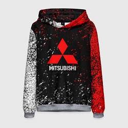 Толстовка-худи мужская Mitsubishi Logo auto, цвет: 3D-меланж
