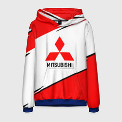 Толстовка-худи мужская Mitsubishi Logo Geometry, цвет: 3D-синий