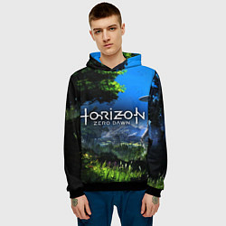 Толстовка-худи мужская Horizon Zero Dawn Топ, цвет: 3D-черный — фото 2