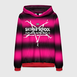 Мужская толстовка Satan school for bad boys and girls pink