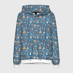 Толстовка-худи мужская Йога, Гимнастика, Медитация, цвет: 3D-белый