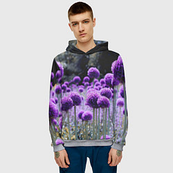 Толстовка-худи мужская Цветущая лесная поляна, цвет: 3D-меланж — фото 2