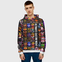 Толстовка-худи мужская Ultimate Custom Night FNAF, цвет: 3D-белый — фото 2