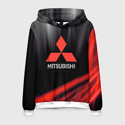 Толстовка-худи мужская Mitsubishi митсубиси sport, цвет: 3D-белый