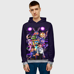 Толстовка-худи мужская Five Nights at Freddys: Security Breach персонажи, цвет: 3D-меланж — фото 2
