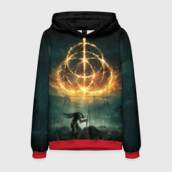 Толстовка-худи мужская ELDEN RING - ВОИН, цвет: 3D-красный