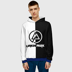 Толстовка-худи мужская Linkin Park ЧБ, цвет: 3D-синий — фото 2