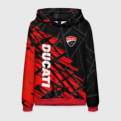 Толстовка-худи мужская DUCATI МОТО СПОРТ, цвет: 3D-красный