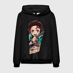 Толстовка-худи мужская Пробуждение Танджиро, цвет: 3D-черный