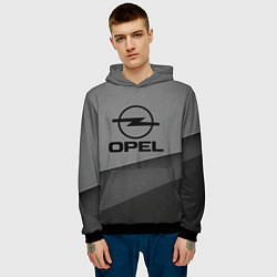 Толстовка-худи мужская Opel astra, цвет: 3D-черный — фото 2