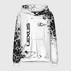 Толстовка-худи мужская Lexus texture Трещины, цвет: 3D-белый