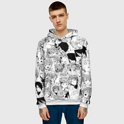 Толстовка-худи мужская Обещанный Неверленд pattern, цвет: 3D-белый — фото 2