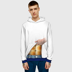 Толстовка-худи мужская Мучные кубики, цвет: 3D-синий — фото 2